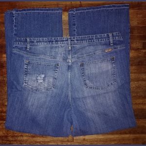 Duck Head flare floral denim blue boot cut jeans size 24